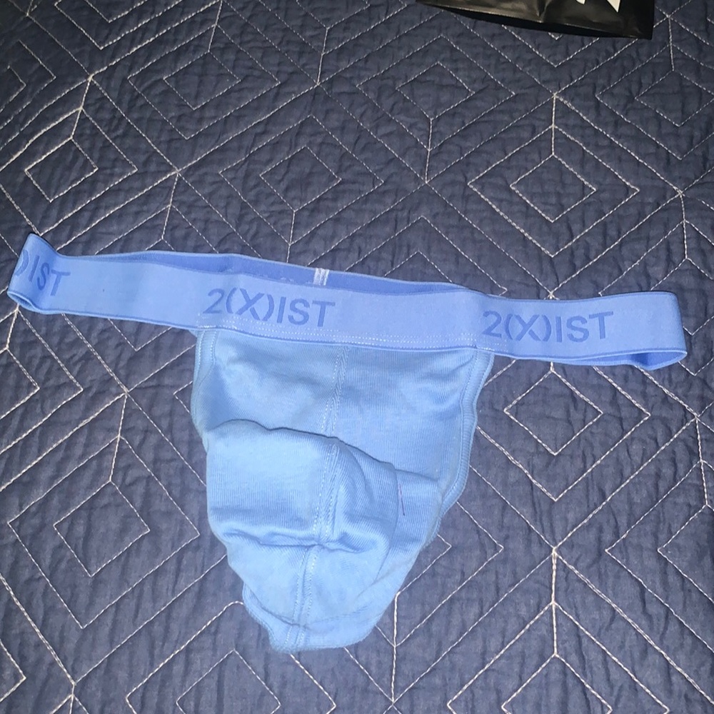 2xist y-back thong men’s size medium - sky blue